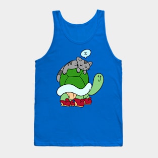 Tortoise and Sleepy Kitty Tank Top